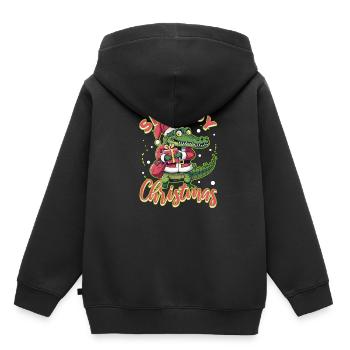 Noël vif - Sweat Premium à capuche enfant bio - noir - Dos - AI Model Kid Male (0cm)