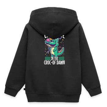Faites la fête jusqu’à l’aube - Sweat Premium à capuche enfant bio - noir - Dos - AI Model Kid Male (0cm)