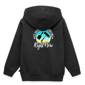je préfère peindre - Sweat Premium à capuche enfant bio - noir - Dos - AI Model Kid Male (0cm)