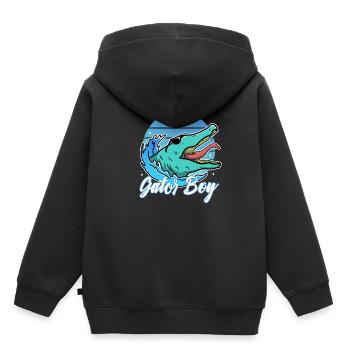 Gator Boy - Sweat Premium à capuche enfant bio - noir - Dos - AI Model Kid Male (0cm)