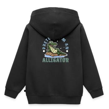Pretend I'm An Alligator - Kids Premium Organic Hoodie - black - Back - AI Model Kid Male (0cm)