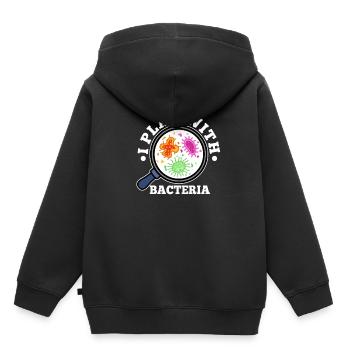 Je joue avec les bactéries - Sweat Premium à capuche enfant bio - noir - Dos - AI Model Kid Male (0cm)