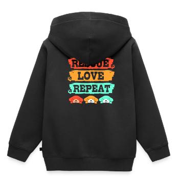 Hund Rettung Tierrechte Tierrettung Tierheim - Kinder Premium Organic Hoodie - Schwarz - Hinten - AI Model Kid Male (0cm)