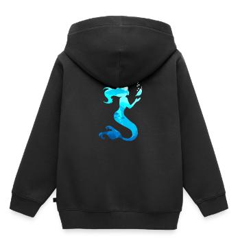 Sirène sirène sirène conte de fées - Sweat Premium à capuche enfant bio - noir - Dos - AI Model Kid Male (0cm)