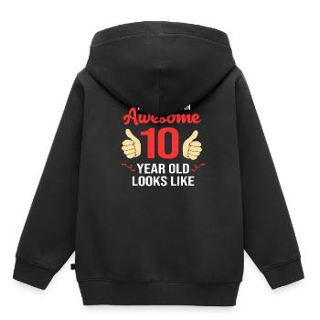 29. Geburtstag Zehn Geburtsjahr Geburtsdatum - Kinder Premium Organic Hoodie - Schwarz - Hinten - AI Model Kid Male (0cm)