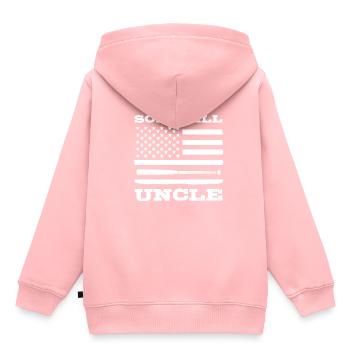 Softball Joueur de softball Oncle - Sweat Premium à capuche enfant bio - rose - Dos - AI Model Kid Female (0cm)