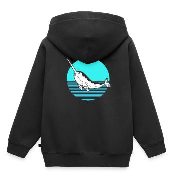 Narval - Sweat Premium à capuche enfant bio - noir - Dos - AI Model Kid Male (0cm)