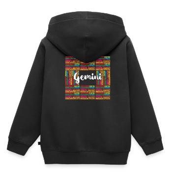 Sternzeichen Zwilling - Kinder Premium Organic Hoodie - Schwarz - Hinten - AI Model Kid Male (0cm)