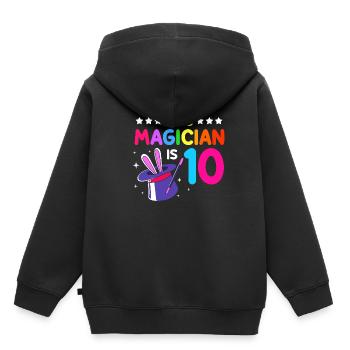 Zauberer Magie Magier - Kinder Premium Organic Hoodie - Schwarz - Hinten - AI Model Kid Male (0cm)
