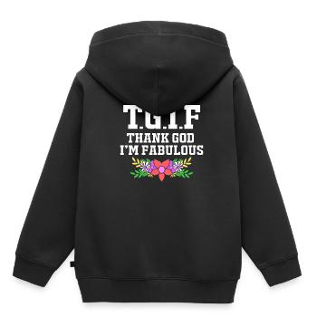 Positivité corporelle - Sweat Premium à capuche enfant bio - noir - Dos - AI Model Kid Male (0cm)