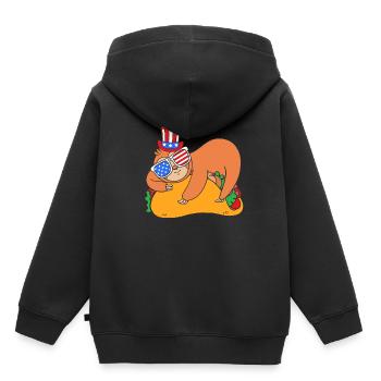 Faultier Faulheit Faulenzer Morgenmuffel Taco - Kinder Premium Organic Hoodie - Schwarz - Hinten - AI Model Kid Male (0cm)