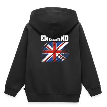 Angleterre Anglais - Sweat Premium à capuche enfant bio - noir - Dos - AI Model Kid Male (0cm)