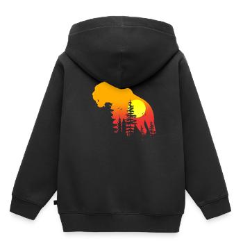 Tigre à dents de sabre - Sweat Premium à capuche enfant bio - noir - Dos - AI Model Kid Male (0cm)