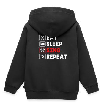 Karaoke - Kinder Premium Organic Hoodie - Schwarz - Hinten - AI Model Kid Male (0cm)