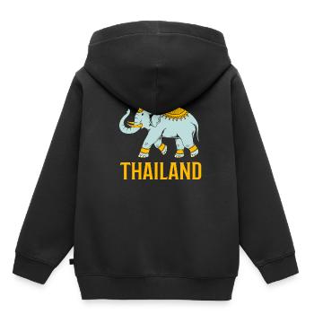 Thaïlande - Sweat Premium à capuche enfant bio - noir - Dos - AI Model Kid Male (0cm)