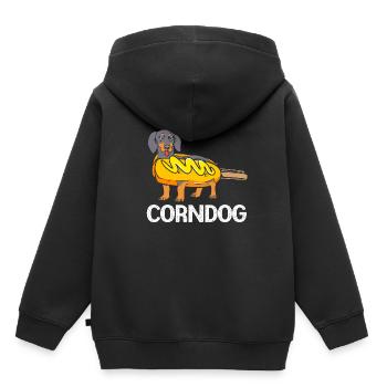 Hot Dog Imbiss - Kinder Premium Organic Hoodie - Schwarz - Hinten - AI Model Kid Male (0cm)