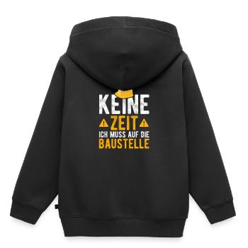 Keine Zeit ich muss auf die Baustelle - Kinder Premium Organic Hoodie - Schwarz - Hinten - AI Model Kid Male (0cm)
