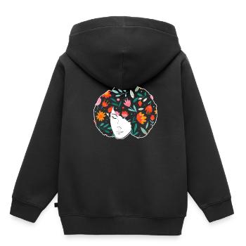 Afro Latina - Sweat Premium à capuche enfant bio - noir - Dos - AI Model Kid Male (0cm)
