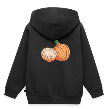oignon - Sweat Premium à capuche enfant bio - noir - Dos - AI Model Kid Male (0cm)
