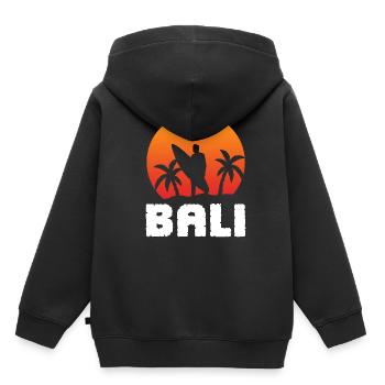 Surf surf surf de Bali Surf surfergirl - Sweat Premium à capuche enfant bio - noir - Dos - AI Model Kid Male (0cm)