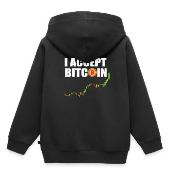 Le bitcoin - Sweat Premium à capuche enfant bio - noir - Dos - AI Model Kid Male (0cm)