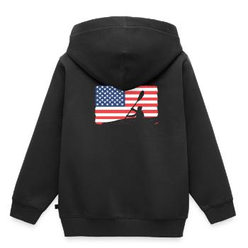 Kajak Kajakfahren Kanu Kanusport - Kinder Premium Organic Hoodie - Schwarz - Hinten - AI Model Kid Male (0cm)