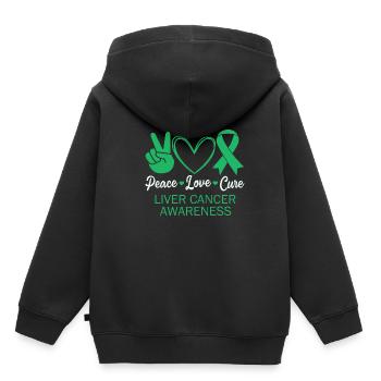 Maladie du foie - Sweat Premium à capuche enfant bio - noir - Dos - AI Model Kid Male (0cm)