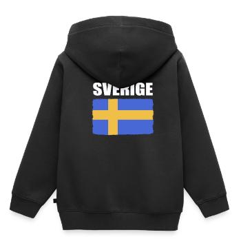 Schweden Schwedisch - Kinder Premium Organic Hoodie - Schwarz - Hinten - AI Model Kid Male (0cm)