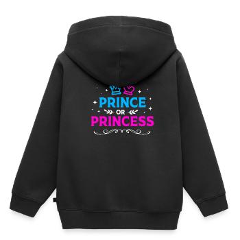Babyshower révélatrice de sexe - Sweat Premium à capuche enfant bio - noir - Dos - AI Model Kid Male (0cm)