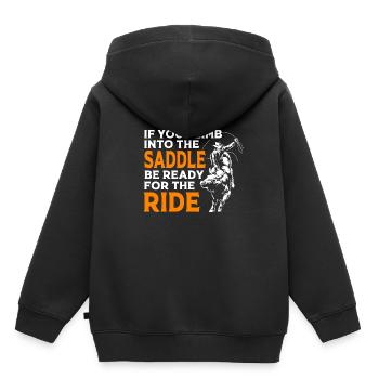 Rodeo - Kinder Premium Organic Hoodie - Schwarz - Hinten - AI Model Kid Male (0cm)