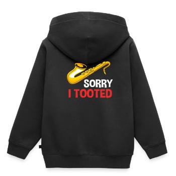 Saxophoniste saxophoniste - Sweat Premium à capuche enfant bio - noir - Dos - AI Model Kid Male (0cm)