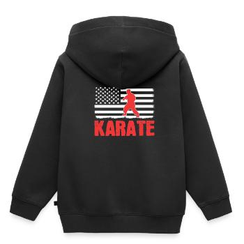 Karate Selbstverteidigung Kampfsport - Kinder Premium Organic Hoodie - Schwarz - Hinten - AI Model Kid Male (0cm)