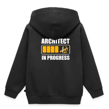 architecture - Sweat Premium à capuche enfant bio - noir - Dos - AI Model Kid Male (0cm)