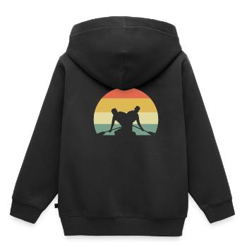 Kajak Kajakfahren - Kinder Premium Organic Hoodie - Schwarz - Hinten - AI Model Kid Male (0cm)