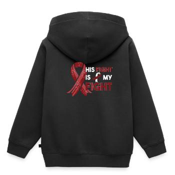 Krebs - Kinder Premium Organic Hoodie - Schwarz - Hinten - AI Model Kid Male (0cm)