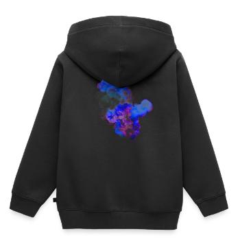 couleurs nuage de couleurx explosion - Sweat Premium à capuche enfant bio - noir - Dos - AI Model Kid Male (0cm)