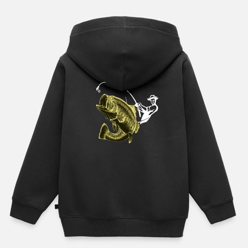 Poisson pêcheur - Sweat Premium à capuche enfant bio - noir