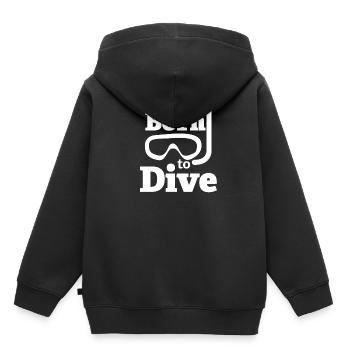Né pour plonger - plonger, plonger, pêcher - Sweat Premium à capuche enfant bio - noir - Dos - AI Model Kid Male (0cm)
