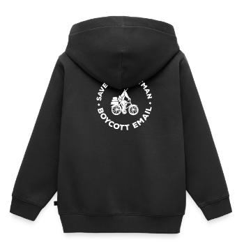 Boycott E-mail - Postman, Postman, Messenger - Sweat Premium à capuche enfant bio - noir - Dos - AI Model Kid Male (0cm)