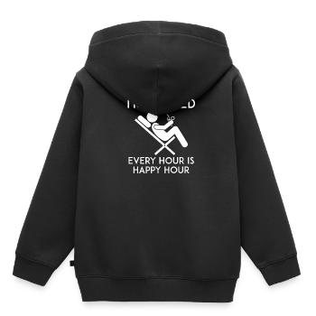 Je suis à la retraite - retraité, retraité, rente, fermeture - Sweat Premium à capuche enfant bio - noir - Dos - AI Model Kid Male (0cm)