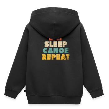 kanu - Kinder Premium Organic Hoodie - Schwarz - Hinten - AI Model Kid Male (0cm)