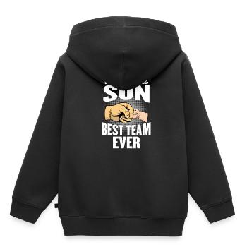 father and son - Kids Premium Organic Hoodie - black - Back - AI Model Kid Male (0cm)