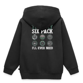 Pilot - Kinder Premium Organic Hoodie - Schwarz - Hinten - AI Model Kid Male (0cm)