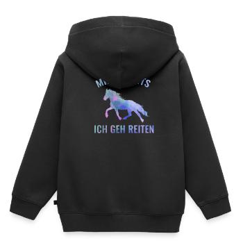 cheval - Sweat Premium à capuche enfant bio - noir - Dos - AI Model Kid Male (0cm)