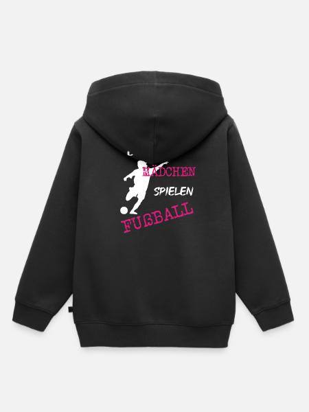 echter Mädchenfußball - Kinder Premium Organic Hoodie - Schwarz