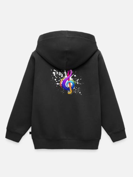 musikalische Note - Kinder Premium Organic Hoodie - Schwarz