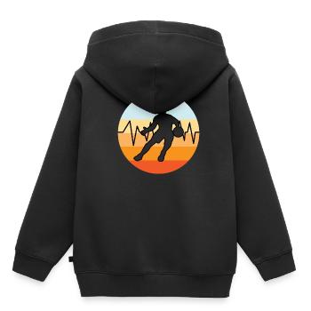 Basketball Basketballer Vintage - Kinder Premium Organic Hoodie - Schwarz - Hinten - AI Model Kid Male (0cm)