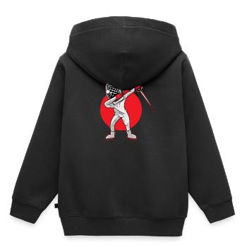 DegenFechter Fleuret Degen Sabres Escrime - Sweat Premium à capuche enfant bio - noir - Dos - AI Model Kid Male (0cm)