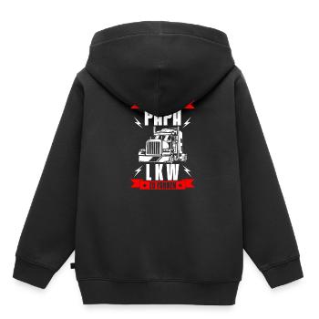 Geboren um mit Papa LKW zu Fahren Spruch Geschenk - Kinder Premium Organic Hoodie - Schwarz - Hinten - AI Model Kid Male (0cm)