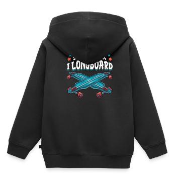 Du Gehst Ich Longboard Lustiges Longboarding - Kinder Premium Organic Hoodie - Schwarz - Hinten - AI Model Kid Male (0cm)